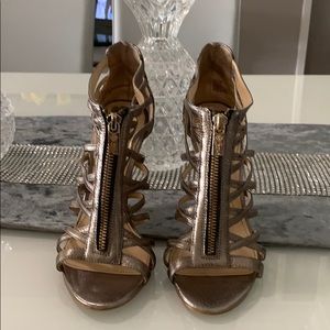 Isola gold metallic strappy sandals
